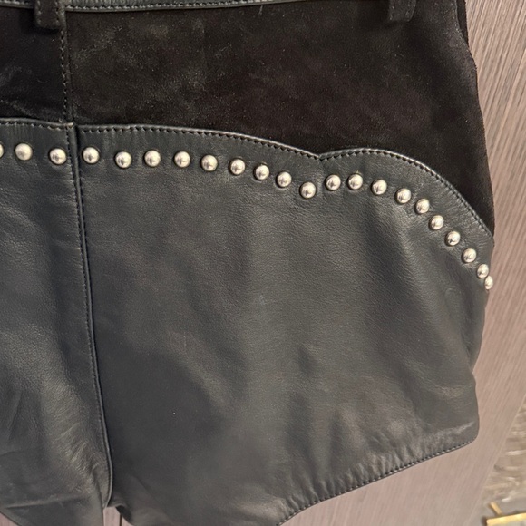 🖤 Understated Leather Studded Combo Shorts in Black 🖤NEW - Picture 14 of 16
